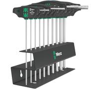 Wera 05023454001 Jeu De 10 Tournevis 454/10 HF Set Imperial 2 Hex-Plus À Poignée En T Dans Un Support Métallique