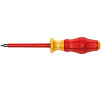 Wera 05031611001 1165 i PZ VDE Tournevis isolé pour vis cruciformes PZ, PZ 1 x 80 mm, Rouge