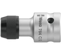 Wera Adaptateur 6 pans 5/16'' – Carré 1/2'' – Mandrin à serrage rapide, 50 mm, argent