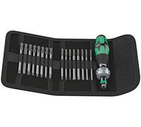 Wera 05051041001 Kraftform Kompakt 60 RA, system. impérial, 17 pièces, Noir/vert