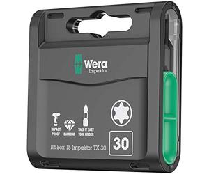 Wera 05057776001 Bit-Box 15 Impaktor TX 30 Boîte d’embouts, Noir, Set de 15 Pièces