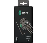 Wera 05073598001 967 PKL/9 SB Jeu de clés mâles coudées TORX, BlackLaser, 9 pièces, Noir