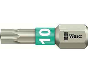 Wera 05073620001 3867/1 Embouts TORX TS SB, acier inoxydable, TX 10 x 25 mm, Gris/vert