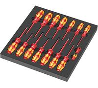 Wera 9711 Insert en mousse avec Tournevis VDE Set 1, 16 pièces