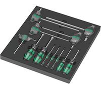 Wera 05150104001 Insert en mousse 9713, jeu de tournevis Hex 1, 12 pièces Noir-vert