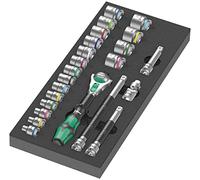 Wera 05150111001 Insert en mousse 9721, jeu de cliquet 8000 B Zyklop 3/8" 1, 23 pièces Noir-vert