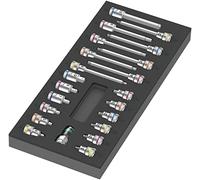 Wera 05150113001 Insert en mousse 9723, jeu de douille-embouts Zyklop B 3/8" 1, 22 pièces, Chrome, Mat