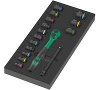 Wera 05150114001 16 Pièces 9724 8010 B Zyklop Comfort Jeu De Clés À Cliquet Et Douilles Dans Un Insert En Mousse - 3/8"