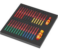 Wera 05150151001 28 Pièces 9751 Kraftform Kompakt VDE Set 1 Jeu De Lames Interchangeables Dans Un Insert En Mousse