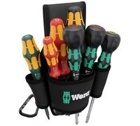 Wera 05300306001 VDE, universel Jeu de tournevis 8 pièces cruciforme Phillips, vis à fente, carré in