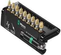 Wera 05347153001 Bit-Check 10 PZ Bi Torsion 2, 10 pièces, Or/noir