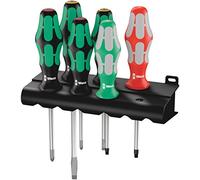 Wera 05347778001 334/368/6 Jeu de tournevis + Rack, 6 pièces, Noir/vert