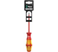 Wera Tournevis 160i VDE isolé – pour vis à fente, lame 4 mm (0,8 x 4,0 x 100 mm) Rouge