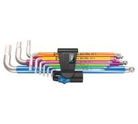 Wera – Jeu de clés coudées 3950/9 Hex-Plus Multicolour HF Stainless, métrique, inox, 9 pièces