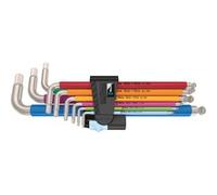 Wera Jeu de clés mâles coudées 3950/9 Hex‑Plus Multicolour – 5/64, 3/32, 1/8 pouces