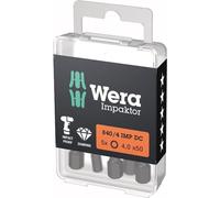 Wera 5x embout 840/4 IMP DC 4 mm longueur 50 mm 1/4" E6,3 Impaktor DC - 5157644001