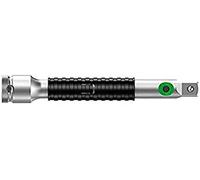 Wera 05003530001 8796 SA Rallonge Zyklop « flexible-lock » avec bague de rotation rapide, courte, 1/4", 1/4 pouce x 75.0 mm, Argent/noir
