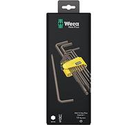 Wera 950/13 Hex-Plus Imperial 1 6 pans intérieurs Jeu de clés mâles coudées 3/8 pouces, 5/16 pouces, 1/16 pouces, 1/4 pouces