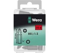 Embout cruciforme PH 1 Wera 05072400001 Acier à outils allié, extra-rigide Forme (embouts): D 6.3 10 pc(s)
