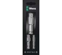 Wera 870/4/7 Set A SB - Jeu d'adaptateurs de prise - 3 pièces - 1/4", 1/2", 3/8" - Hexagonal
