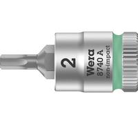 Wera Douille-embout Zyklop 8740 A 05003330001 – 6 pans intérieurs 2 mm 1/4" (6,3 mm) 28 mm