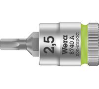 Wera 8740 A 05003331001 6 pans intérieurs Douille-embout 2.5 mm 1/4 (6.3 mm)