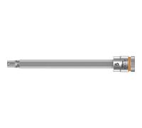 Wera 05003336001 8740 A HF Douille-Embout Zyklop pour Vis à six pans creux, à emmanchement 1/4“ avec fonction de retenue, 5, 0 x 100 mm, Orange Vif