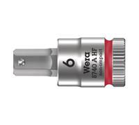 Wera 8740 A HF Douille-embout Zyklop pour vis à six pans creux, à emmanchement 1/4" avec fonction de retenue, 6 x 28 mm Quantité:1