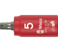 Wera 05005902001 8740 A VDE HF Douille-embout Zyklop, isolée, avec emmanchement 1/4", fonction de retenue pour vis à six pans creux, 5 x 45 mm
