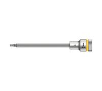 Wera 05003840001 8740 C HF Embouts à douille HF Zyklop à emmanchement 1/2" avec fonction de retenue, 4.0 x 140 mm, Argent/jaune