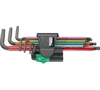 Wera 05022534001 950 SPKL/7B SM Multicolore Jeu magnétique de clés mâles coudées, system. métrique, BlackLaser, 7 pièces, Multicolore