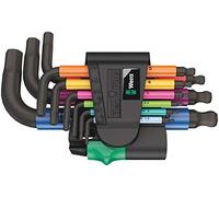 Wera Jeu de clés mâles coudées 950/9 Hex-Plus Multicolour 2 – métrique BlackLaser 9 pièces