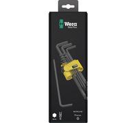 Wera 05133180001 950 PKL/9 SZ N SB Jeu de clés mâles coudées, system. impérial, BlackLaser, 9 pièces, Noir