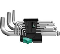 Wera 950 PKS/9 SM N 6 pans intérieurs Jeu de clés mâles coudées 1.5 mm, 2 mm, 2.5 mm, 3 mm, 4 mm, 5 mm, 6 mm, 8 mm, 10 mm 9 pièces