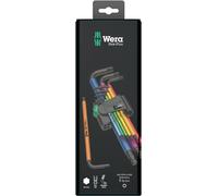 Jeu de 9 clés en L Hex-Plus BlackLaser multicolores métriques Wera