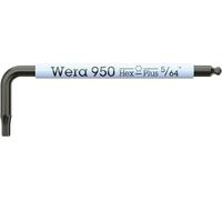 Wera 950 SPKS Multicolour 6 pans intérieurs Clé mâle coudée 5/64 pouces 1 pièce