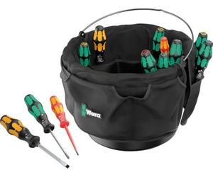 Wera 9559 Range-outils textile pour seau et jeu de tournevis 1, 13 pièces