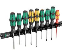 Wera 9650 Magnetleiste Kraftform Schraubendreher-Satz pour latelier Jeu de tournevis 9 pièces cruciforme Phillips, vis Pozidriv, TORX, vis à fente