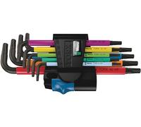 Wera Multicolour TORX® intérieur Jeu de clés mâles coudées T 8, T 9, T 10, T 15, T 20, T 25, T 27, T 30, T 40 9 pièces