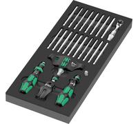 Wera 9752 05150152001 Jeu d'embouts 24 pièces PH, PZ, TX, vis à fente, hexagonal avec porte-embout, avec tournevis porte-embout