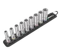 Wera Jeu de douilles Ceinture B Deep 1, avec entraînement 3/8" – 9 pièces, clés mixtes à cliquet