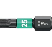 Wera Bit Impaktor T25 longueur 25mm 6 pans 1/4 pouce diamantés 867 / 1 IMP DC DIN3126-D6,3 - 5057625001