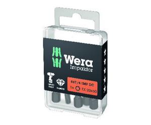 Wera Embout 867/4 IMP DC T30 L.50mm 1/4 pouce E6,3 Impaktor,DC Box avec 5 embouts WERA Quantité:1