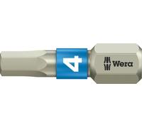 WERA Embout de vissage acier inoxydable 3840/1TS 1/4 "hexagonal 4.0/25 mm hexagone interne