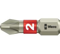WERA Embout de vissage acier inoxydable 3851/1TS 1/4 "hexagonal PH 2/25 mm Phillips