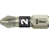WERA Embout de vissage acier inoxydable 3855/1TS 1/4 "hexagonal PZ 2/25 mm Pozidriv