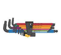 Wera Hex-Plus Multicolour Imperial 2 950/9 Jeu de clés mâles coudées, syst. impérial, BlackLaser, 9 pièces - 05022640001