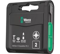 Wera 05057763001 Bit-Box 15 Impaktor PZ 2 Boîte d’embouts, Noir, Set de 15 Pièces