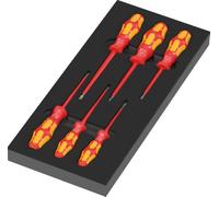 Wera Insert en mousse 97110 avec jeu de tournevis Kraftform série 100 VDE Set 1, 7 pièces