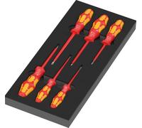 Wera Insert en mousse 97111 avec jeu de tournevis Kraftform série 100 VDE Set 2, 7 pièces